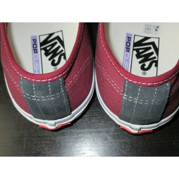 Vans Men\'s Skate Authentic Asphalt Pomegranate Suede Canvas shoes Sizes NIB